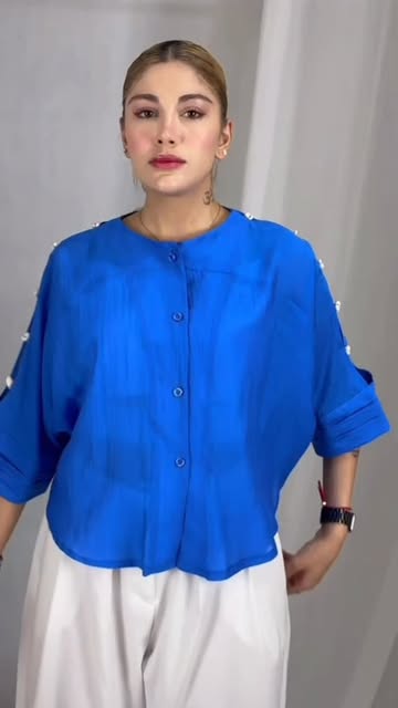 شومیز زنانه مدل پری صدفی‌ ترک