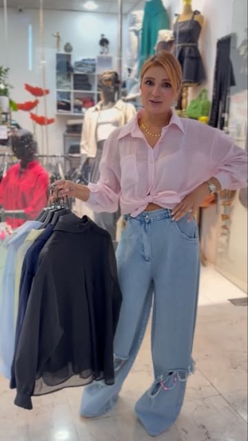 شومیز حریر شیشه ای